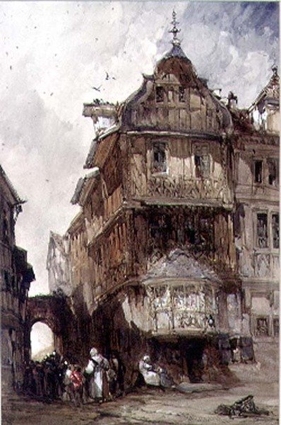 Old Houses, Bernkastel, on the Moselle by William Callow